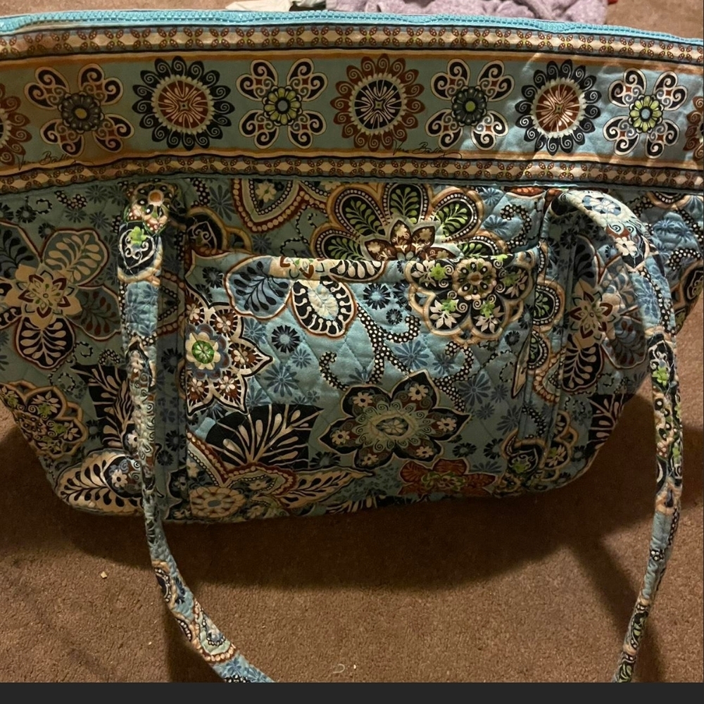 Floral Blue Tote Bag